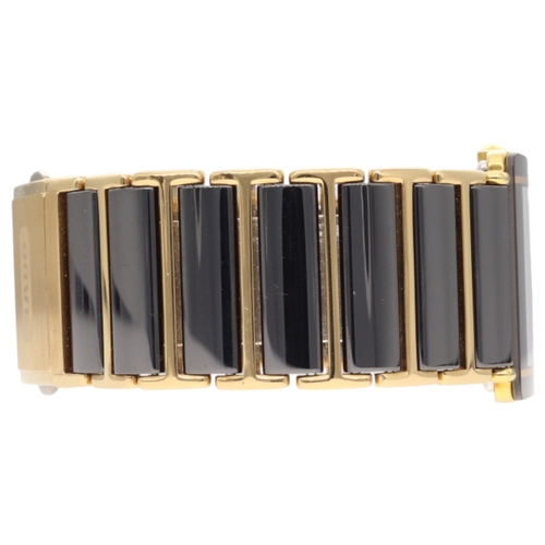 42 - Rado Integral Jubilé wristwatch, featuring a rectangular black high-tech ceramic and gold PVD-plated... 