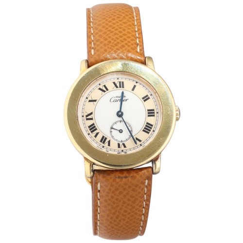 8A - CARTIER. A Must de Cartier Ronde wristwatch, Reference 1810 1, circa 1990. Jewelled quartz movement,... 