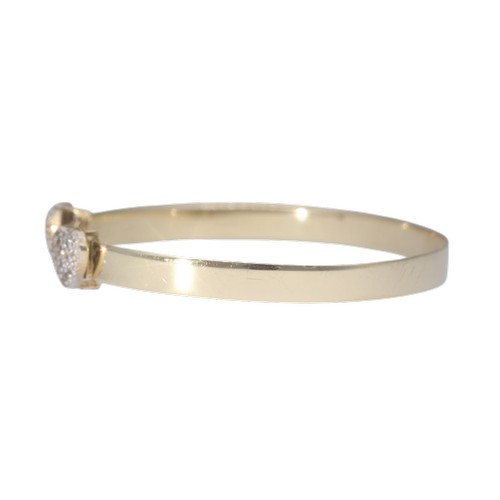 1 - A yellow metal tested as 9ct cz's heart bangle baby bangle. Weighing 3.47g.