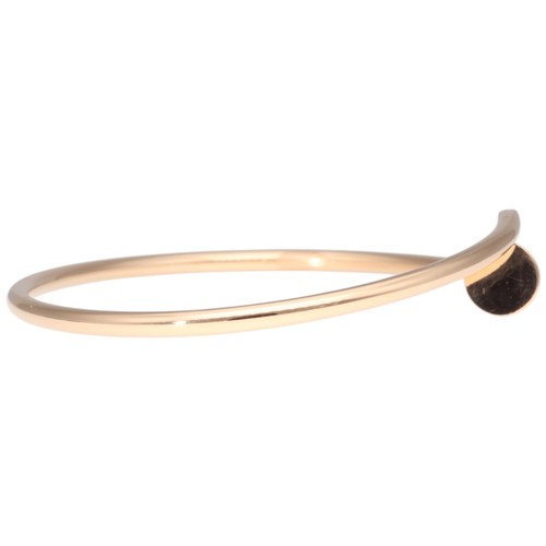 12 - An 18ct rose gold nail-design open bangle. Weighing 9.1g size 15.