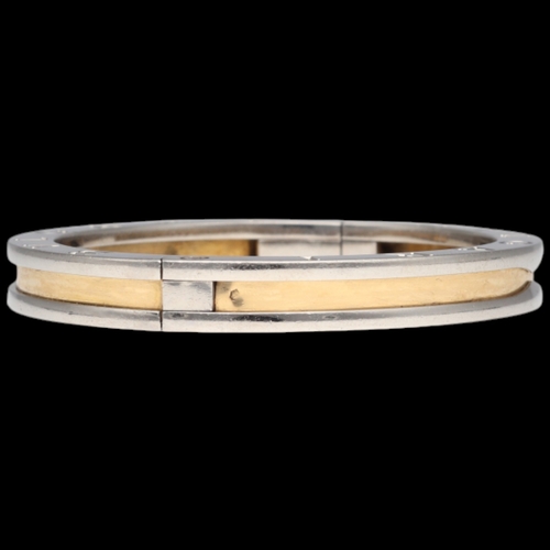 17 - Authentic Bvlgari B.Zero1 Bangle Bracelet - 18ct Yellow Gold & Stainless Steel - 27.5g. Brand: Bvlga... 