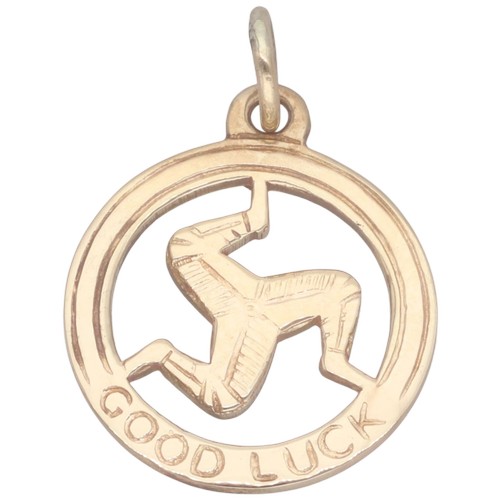 41 - 9ct Yellow Gold Isle of Man Good Luck Charm Weight 1.09g.