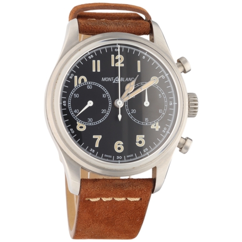 9 - Montblanc 1858 Automatic Chronograph, reference 117836, featuring a 42mm stainless steel case. The b... 