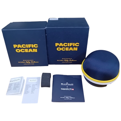 15 - BLANCPAIN X SWATCH - Scuba Fifty Fathoms 'PACIFIC OCEAN'

A brand new, never-worn Blancpain x Swatch... 