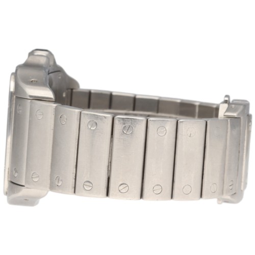 19 - CARTIER SANTOS 100, REF. 2656, AUTOMATIC ON BRACELET, CIRCA 2010.
 A stainless steel automatic wrist... 