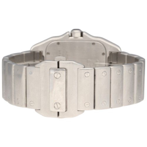 19 - CARTIER SANTOS 100, REF. 2656, AUTOMATIC ON BRACELET, CIRCA 2010.
 A stainless steel automatic wrist... 