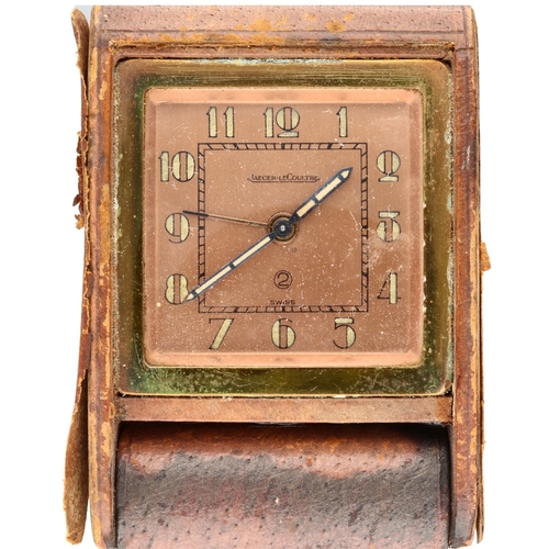 39 - Jaeger- LeCoultre 8- Day Folding Travel Alarm Clock Movement: Swiss-made 8-Day manual-wind mechanica... 
