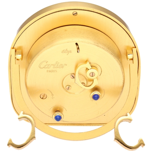 41 - Les Must de Cartier Alarm Clock – Ref. 7509 – Green Enamel Movement: High-Grade Swiss Manual- Wind M... 