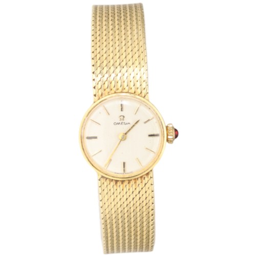 62 - Omega Ladies' Dress Watch – Ref. 7115504 – 18ct Yellow Gold Mesh Bracelet – Manual Wind Movement: Ma... 