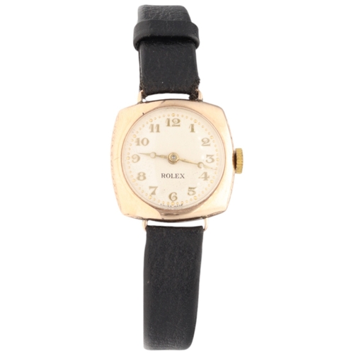 71 - Rolex 9ct yellow gold cocktail wristwatch, circa 1960. The petite circular gold case features a silv... 