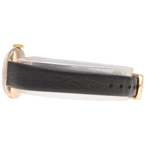 71 - Rolex 9ct yellow gold cocktail wristwatch, circa 1960. The petite circular gold case features a silv... 
