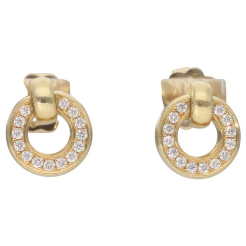 21 - 18ct Yellow Gold Boodles Roulette Diamond Flip Earrings. Set with round brilliant-cut diamonds of 0.... 