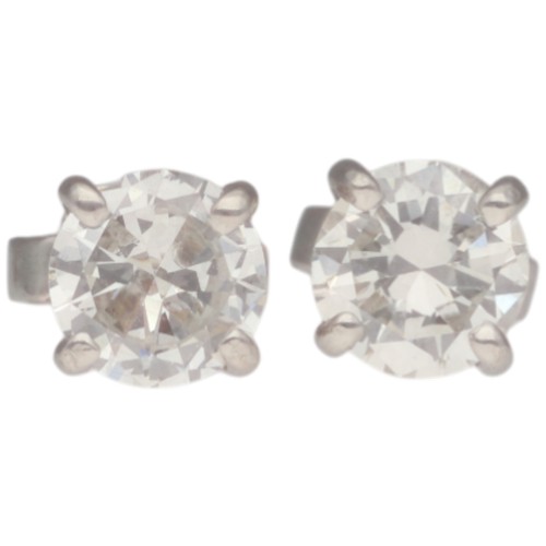 26 - Pair of 18ct White Gold Diamond Stud Earrings Each set with a natural brilliant cut solitaire diamon... 