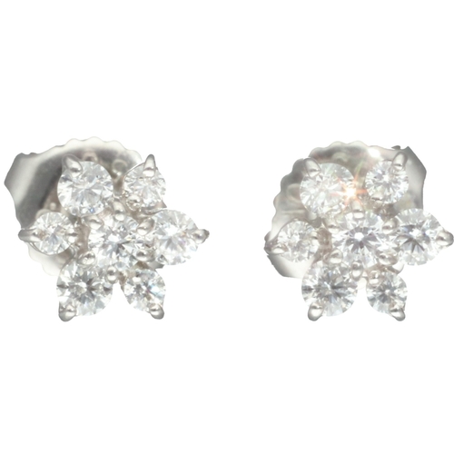 27 - Pair of Hearts on Fire 18ct white gold diamond cluster earrings

Maker: Hearts On Fire
Material: 18c... 