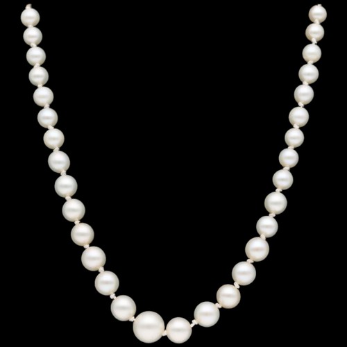 43 - Silver Clasped Freshwater Pearl Necklace Weight 11.23 Grams Length 18 Inch