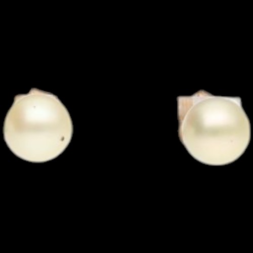 55 - Yellow Metal Tested as 9ct Pearl Stud Earrings Weight 1.45 Grams