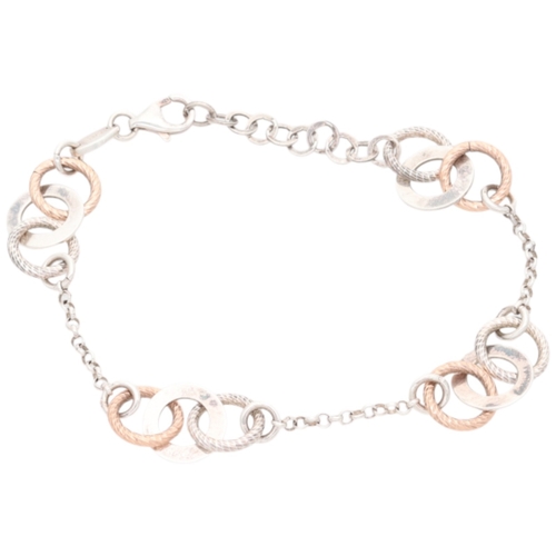 39 - LINKS OF LONDON STERLING SILVER AND ROSE GOLD VERMEIL 'AURORA' BRACELET AND NECKLACE SET

Maker: Lin... 