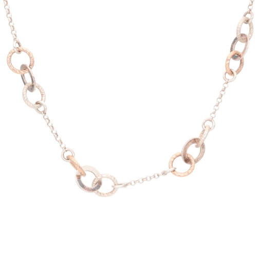 39 - LINKS OF LONDON STERLING SILVER AND ROSE GOLD VERMEIL 'AURORA' BRACELET AND NECKLACE SET

Maker: Lin... 
