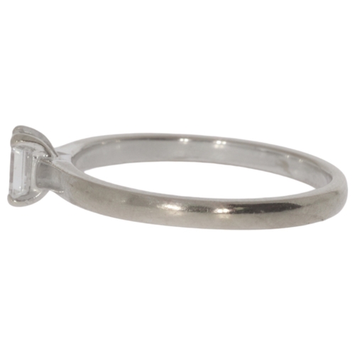 32 - 18ct white gold diamond single-stone ring
Set with an emerald-cut diamond, approx. 0.50ct
Assessed d... 