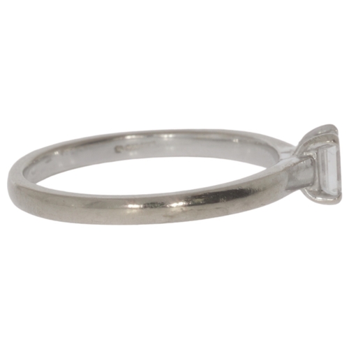 32 - 18ct white gold diamond single-stone ring
Set with an emerald-cut diamond, approx. 0.50ct
Assessed d... 