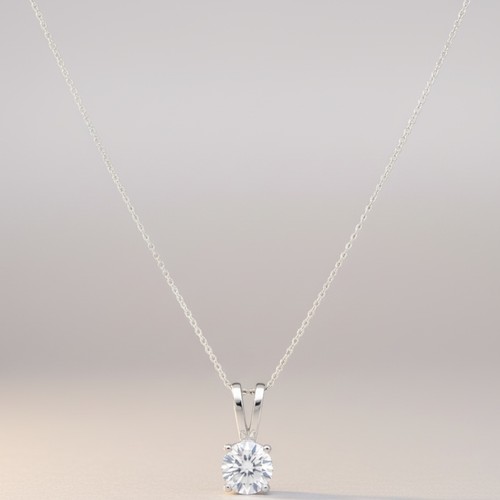 58 - 18ct white gold single-stone diamond pendant and chain
Set with a brilliant-cut diamond, approx. 0.5... 
