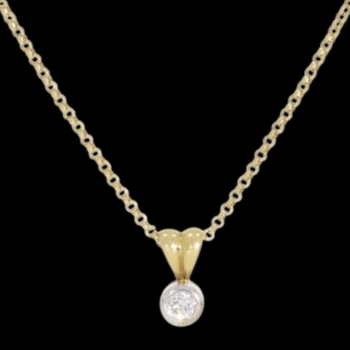 56 - 18ct two-tone gold single-stone diamond pendant and chain

Material: Hallmarked 18ct Yellow and Whit... 