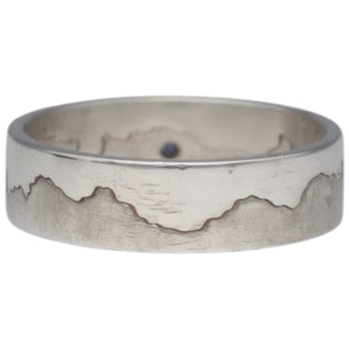 42 - Silver Bespoke two piece Iceland Landscape Ring Weight 4.66 Grams