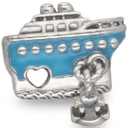 40 - Pandora Charm Silver Cruise Ship with box. Weight 3.1 Grams