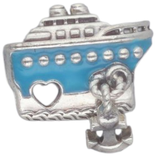 40 - Pandora Charm Silver Cruise Ship with box. Weight 3.1 Grams