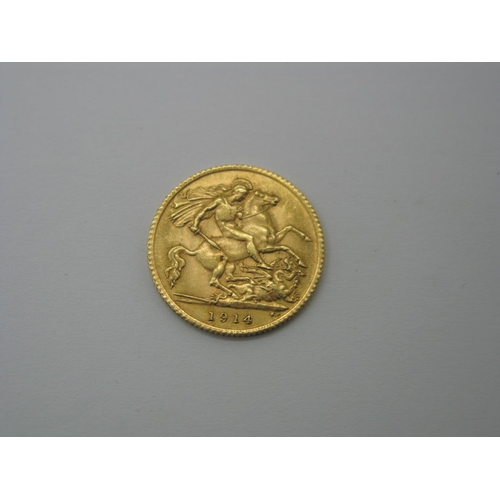 173 - Edward VII Half Sovereign, 1914, (4.0g).