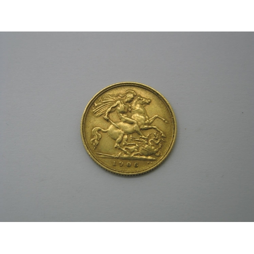 174 - Edward VII Half Sovereign, 1906, (4.0g).