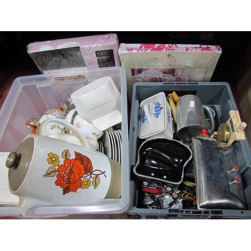 Vintage Car Ashtrays, Wood's butter dish, Japanese egg shell china etc