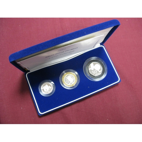 554 - The Royal Mint 2004 Silver Proof Piedfort Three Coin Collection, comprising of Silver Piedfort One P... 