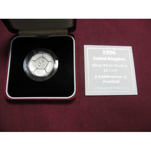 557 - The Royal Mint 1996 UK Silver Proof Piedfort £2 Coin 'A Celebration of Football', accompanied by cer... 