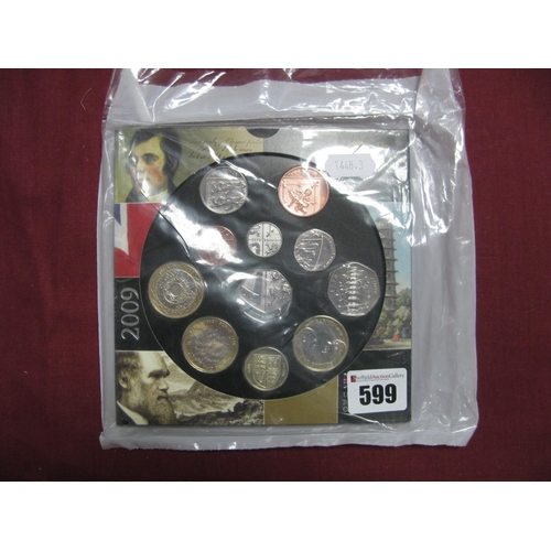 599 - The Royal Mint 2009 United Kingdom BU Coin Collection, (11 coins) including Kew Gardens Fifty Pence ... 