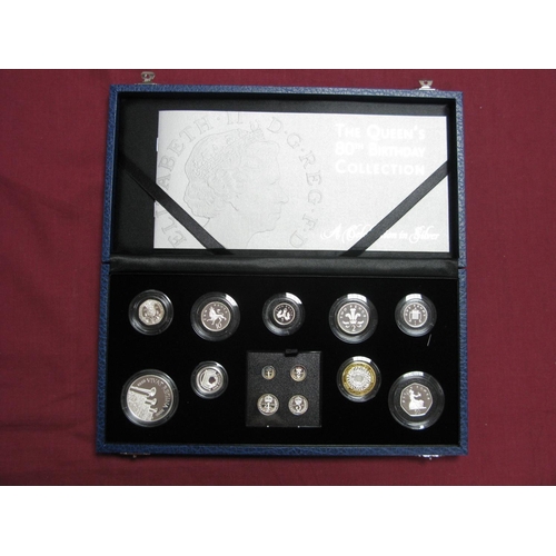 625 - The Royal Mint The Queens 80th Birthday Collection 2006 'A Celebration in Silver', including Maundy ... 