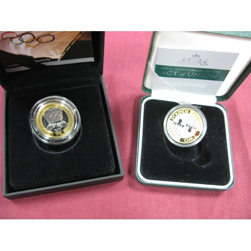 631 - Two Royal Mint Silver Proof Two Pounds Coins, comprising of The 2008 UK Olympic Games Handover Cerem... 