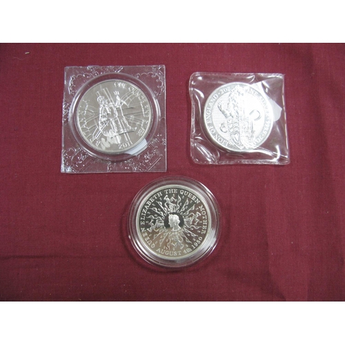 636 - Three United Kingdom Silver Coins, to include Britannia Two Pounds 2011, Five Pounds 2016 2oz coin '... 