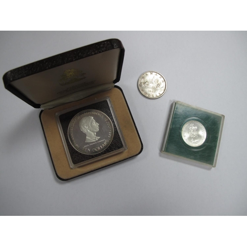 681 - Commonwealth of The Bahamas Ten Dollars Silver Coin 1978, cased, Canada Dollar 1965, Eire Ten Shilli... 