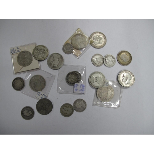 705 - A Collection of Twenty GB Pre-Decimal Silver Coins, George III and later to include Sixpence 1910, H... 