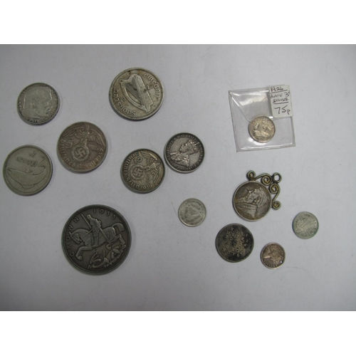 706 - A Collection of Silver Coins, to include George V Crown 1935, Eire Two Shillings 1928, Australia One... 