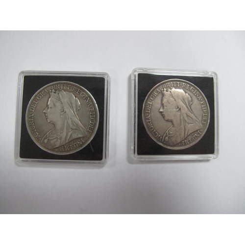 714 - Two Queen Victoria Silver Crowns Both Veiled Head, 1875, 1897.