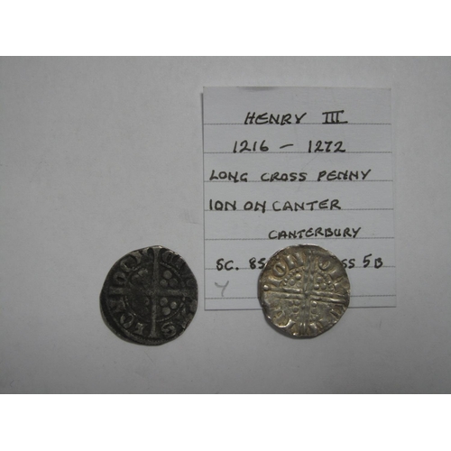 727 - Two Old English Hammered Coins, to include Henry III (1216-1272) Long Cross Penny.