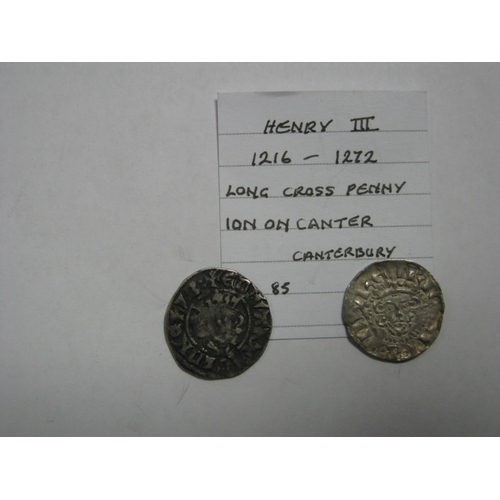 727 - Two Old English Hammered Coins, to include Henry III (1216-1272) Long Cross Penny.