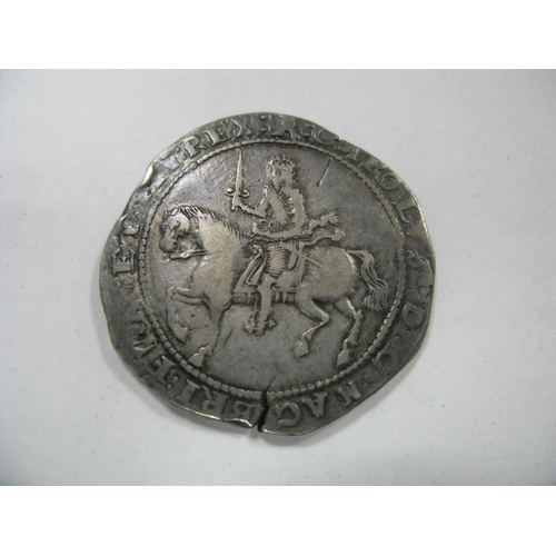 800 - Charles I Silver Crown 1645, obverse: Charles I on Horseback, reverse: Royal Arms in Shield (28.7g),... 