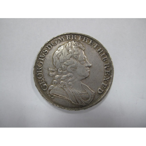 812 - George I Silver Crown 1723, obverse: Bust of George I, reverse: Four Cruciform Shields, SSC in Angle... 