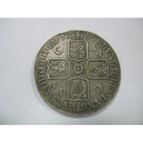 812 - George I Silver Crown 1723, obverse: Bust of George I, reverse: Four Cruciform Shields, SSC in Angle... 