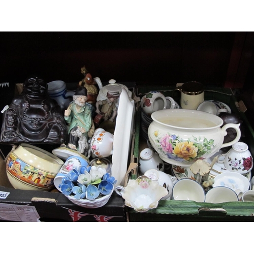 1033 - Crown Staffordshire Tea Service, tea pot, figures:- Two Boxes