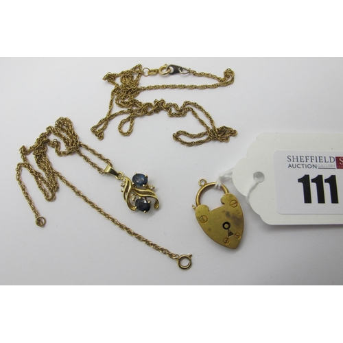 111 - A Modern Openwork Pendant, of abstract design, claw set, stamped 