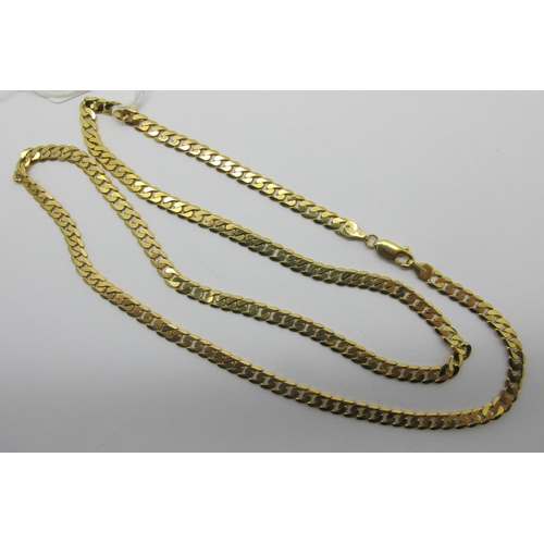 115 - A 9ct Gold Flat Curb Link Chain, of uniform design, 61cm (16grams).